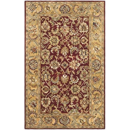 Safavieh 5 Ft. x 8 Ft. Medium Rectangle- Traditional Classic Red And Gold Hand Tufted Rug CL758C-5